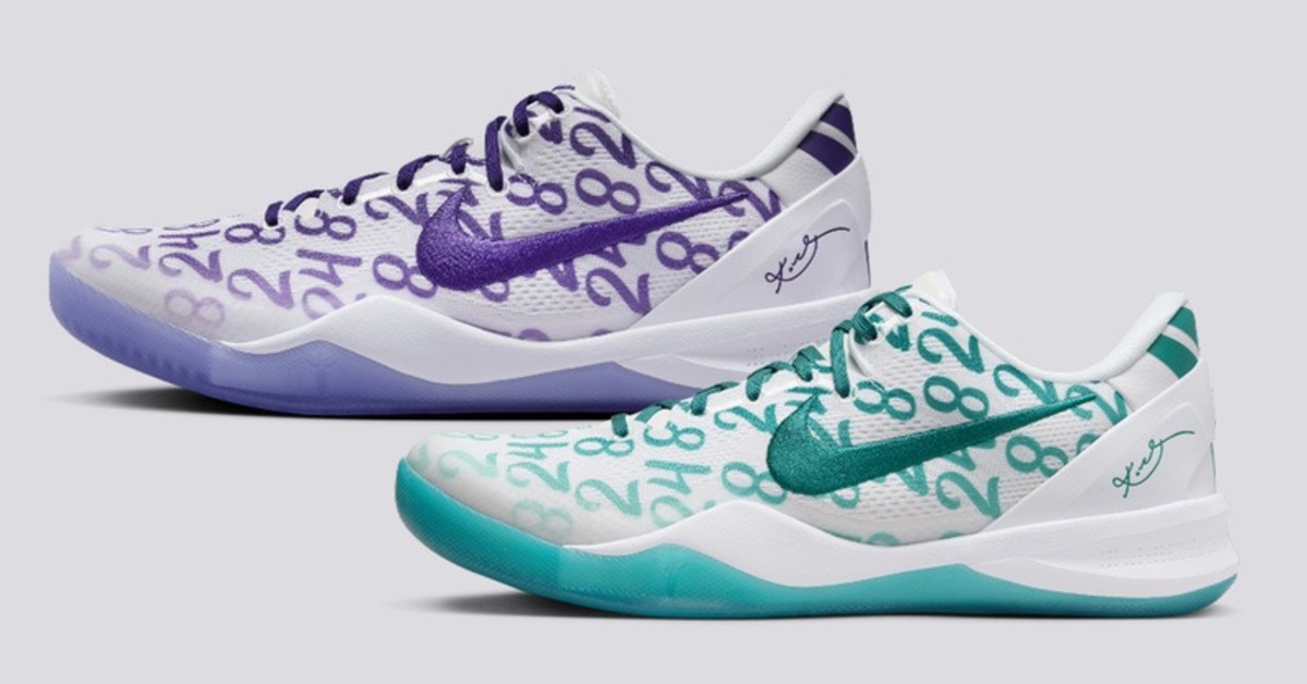 The Kobe 8 Protro Court Purple Radiant Emerald Dropping in